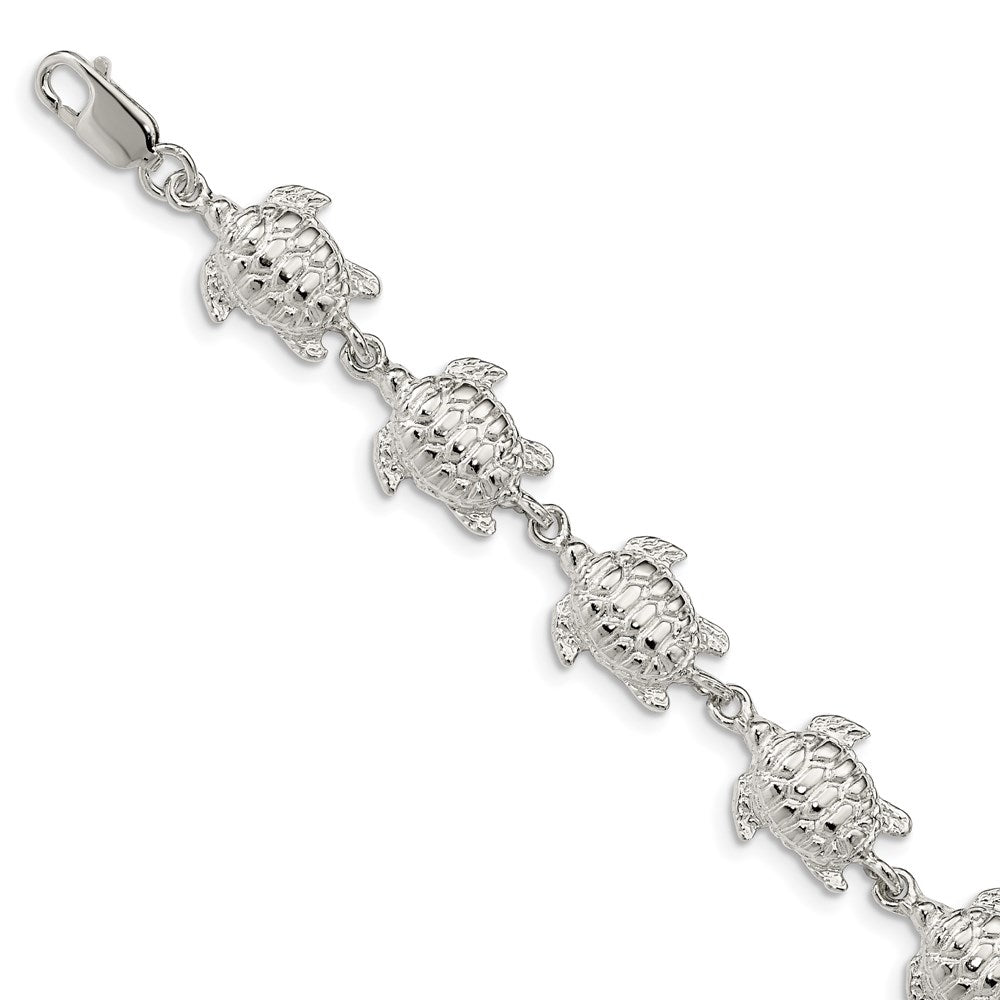 7 Zoll Sterlingsilber Meer Turtles Armband