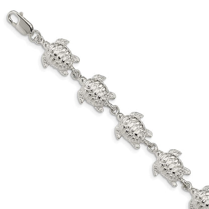7 Zoll Sterlingsilber Meer Turtles Armband
