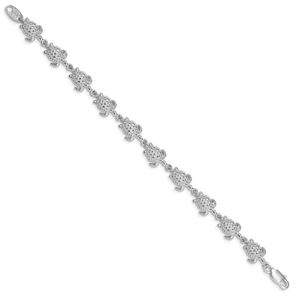 7 Zoll Sterlingsilber Meer Turtles Armband