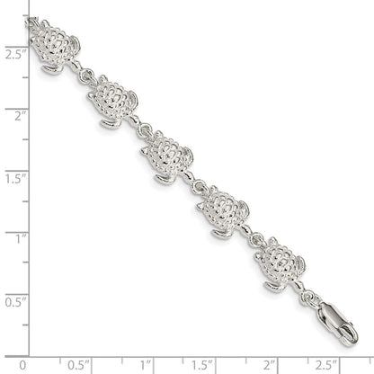 7 Zoll Sterlingsilber Meer Turtles Armband