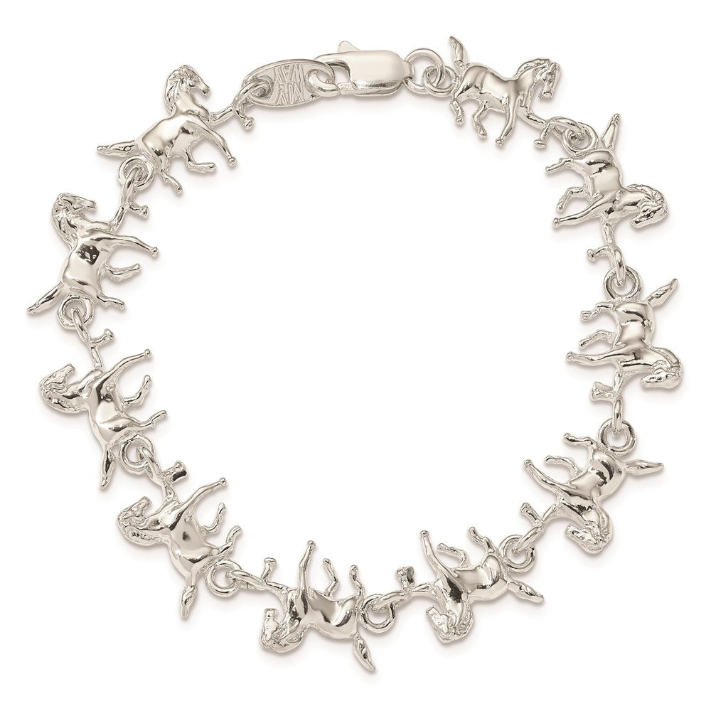 7 Zoll Sterlingsilber Horses Armband