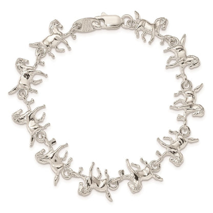 7 Zoll Sterlingsilber Horses Armband