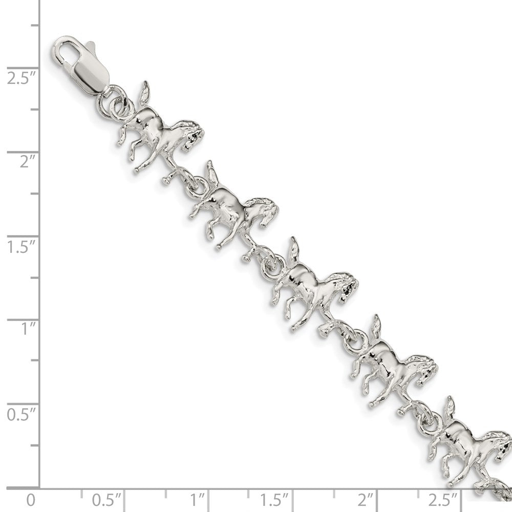 7 Zoll Sterlingsilber Horses Armband