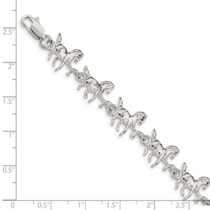 7 Zoll Sterlingsilber Horses Armband