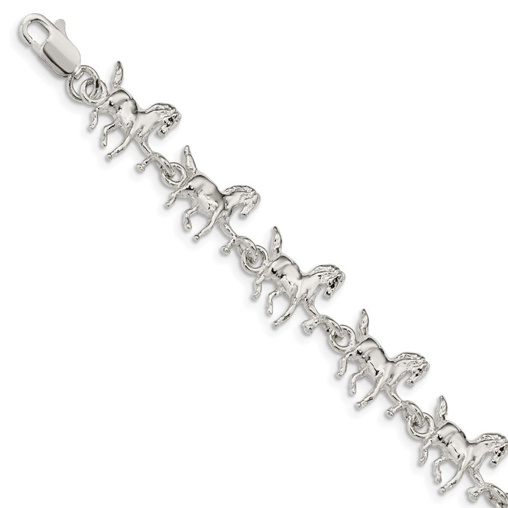 7 Zoll Sterlingsilber Horses Armband
