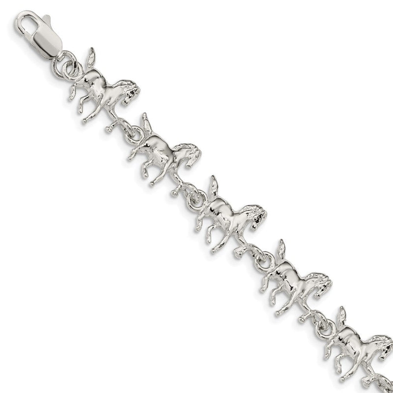 7 Zoll Sterlingsilber Horses Armband