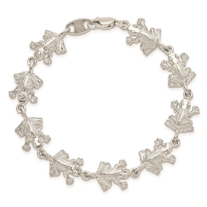 7 Zoll Sterlingsilber Frogs Armband