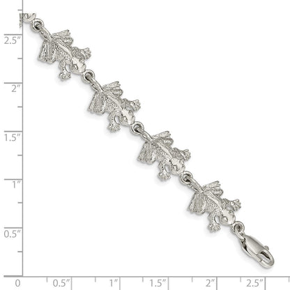 7 Zoll Sterlingsilber Frogs Armband