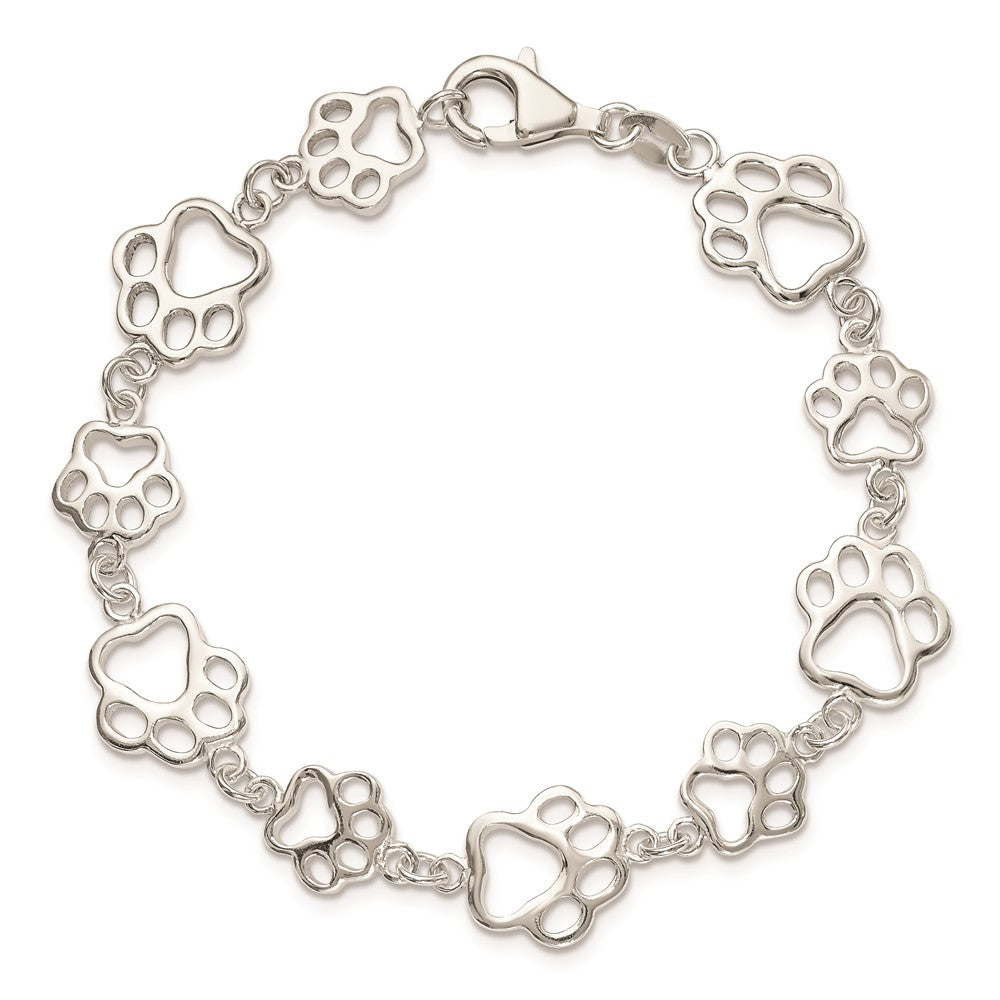 Sterlingsilber Poliert Paw Druck Armband