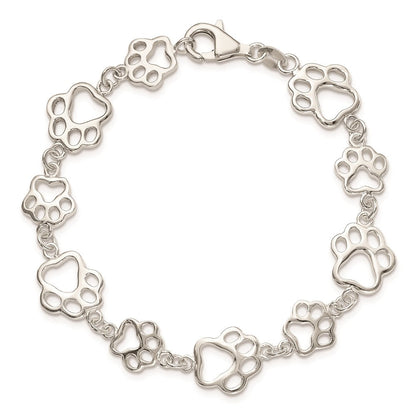 Sterlingsilber Poliert Paw Druck Armband