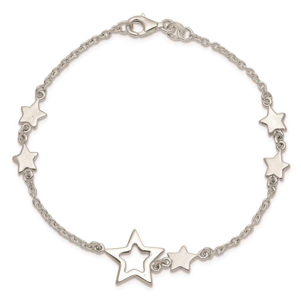 7.5 Zoll Sterlingsilber Stern Armband