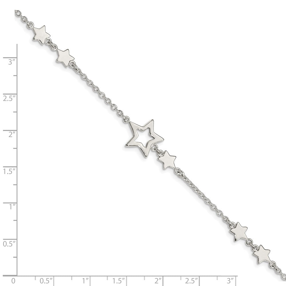7.5 Zoll Sterlingsilber Stern Armband