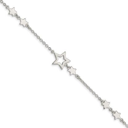 7.5 Zoll Sterlingsilber Stern Armband