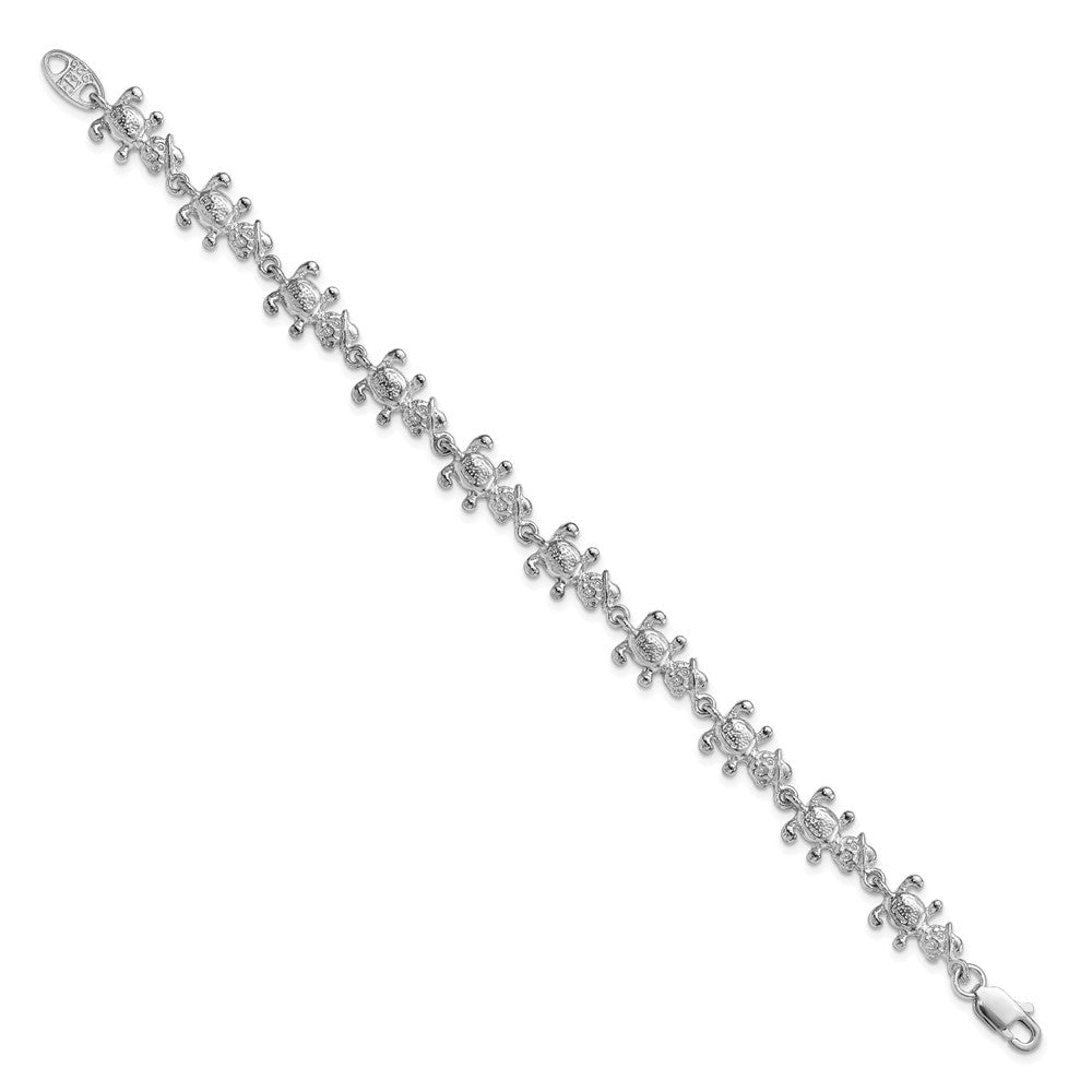 7 Zoll Sterlingsilber Poliert Bears mit Hats Armband