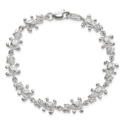 7 Zoll Sterlingsilber Poliert Bears mit Hats Armband