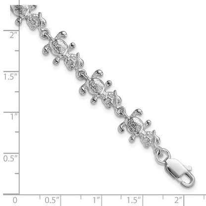 7 Zoll Sterlingsilber Poliert Bears mit Hats Armband
