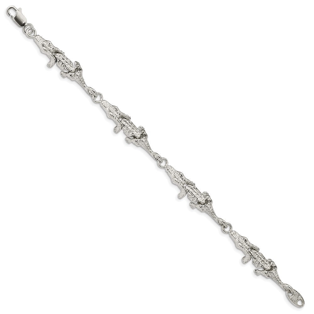 7 Zoll Sterlingsilber Alligator Armband