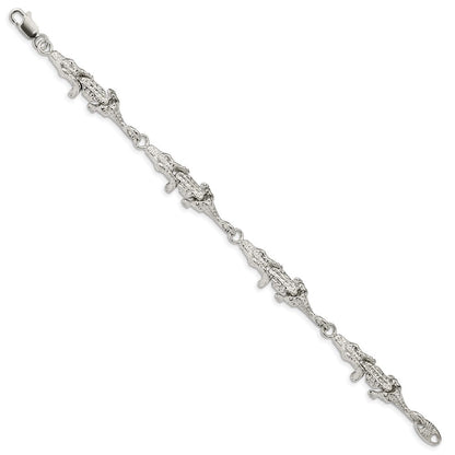 7 Zoll Sterlingsilber Alligator Armband