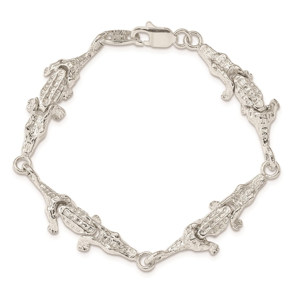 7 Zoll Sterlingsilber Alligator Armband