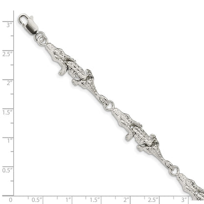 7 Zoll Sterlingsilber Alligator Armband