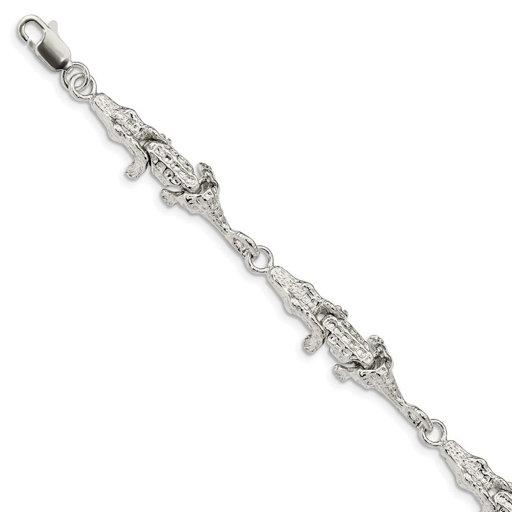 7 Zoll Sterlingsilber Alligator Armband