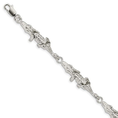 7 Zoll Sterlingsilber Alligator Armband