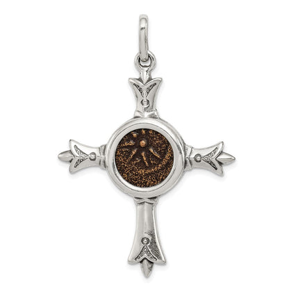 Sterlingsilber Ancient Coins Antikisiert Widow Mite Münze Kreuz Anhänger