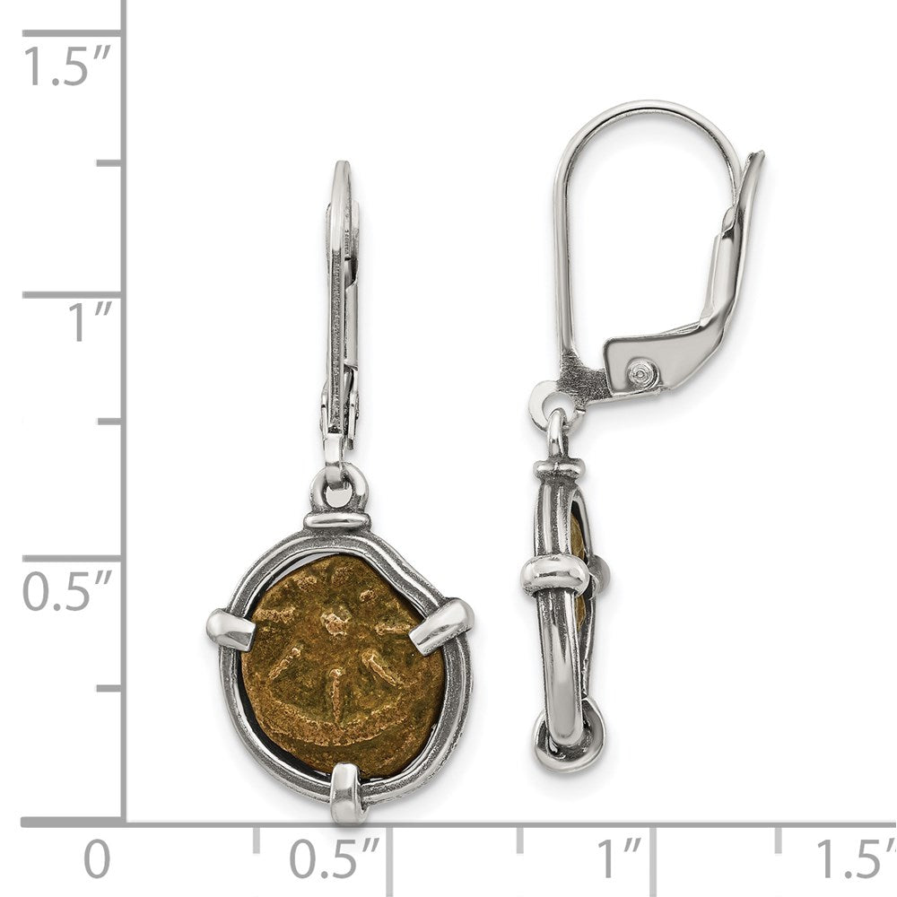 Sterlingsilber Ancient Coins Antikisiert Widow Mite Münze Ohrringe