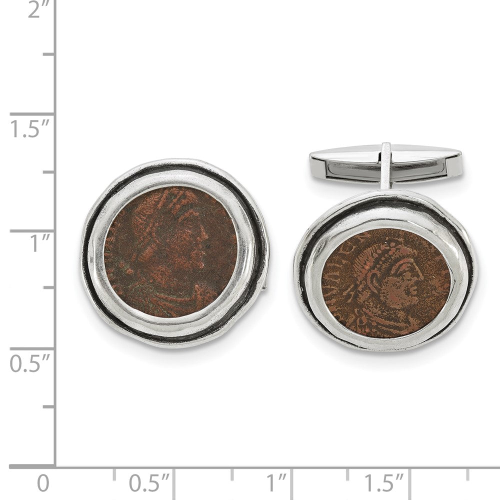Sterlingsilber Ancient Coins Antikisiert Roman Bronze Münze Manschettenknöpfe