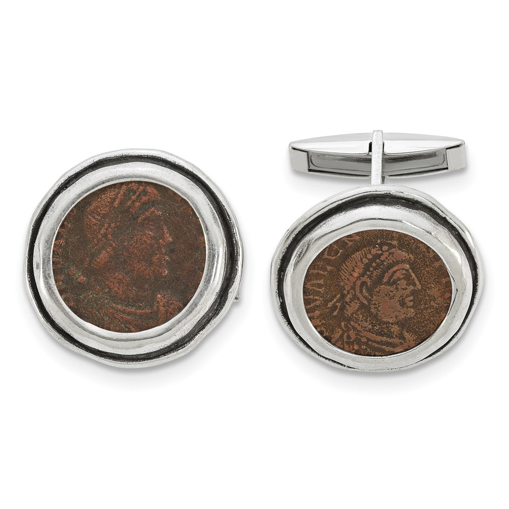 Sterlingsilber Ancient Coins Antikisiert Roman Bronze Münze Manschettenknöpfe