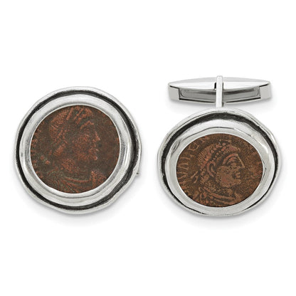 Sterlingsilber Ancient Coins Antikisiert Roman Bronze Münze Manschettenknöpfe