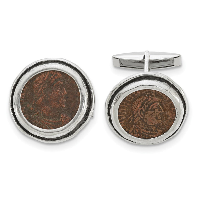 Sterlingsilber Ancient Coins Antikisiert Roman Bronze Münze Manschettenknöpfe