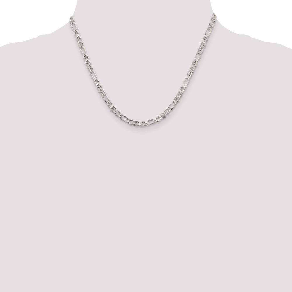 Sterlingsilber 3.75mm Figaro Anker Halskette