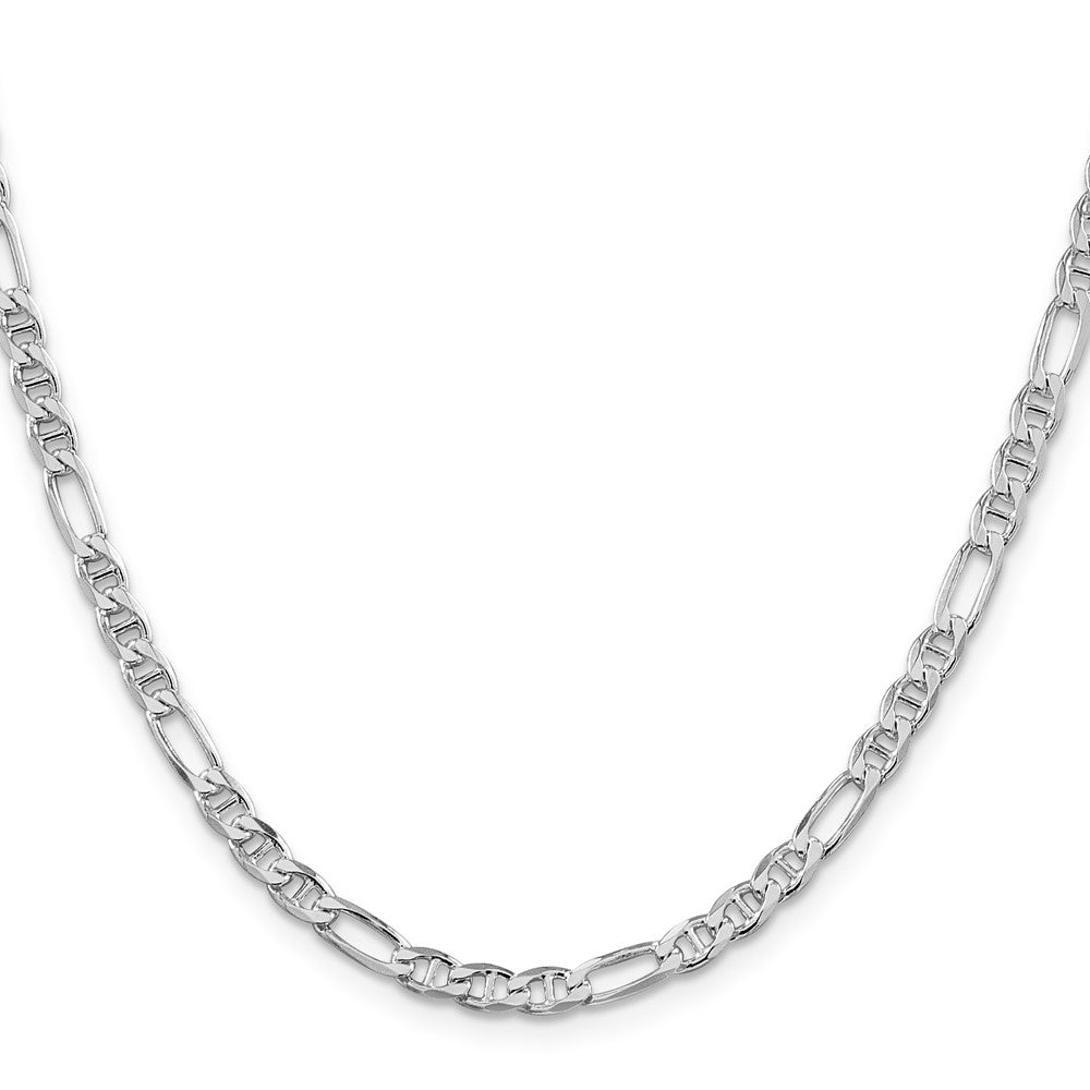 Sterlingsilber Rhodiniert 3.75mm Figaro Anker Halskette