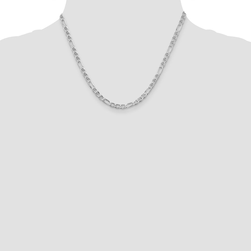 Sterlingsilber Rhodiniert 3.75mm Figaro Anker Halskette