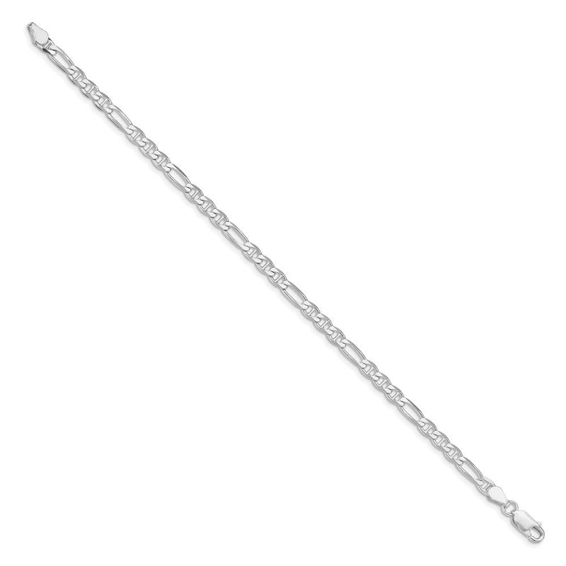Sterlingsilber Rhodiniert 3.75mm Figaro Anker Gliederarmband