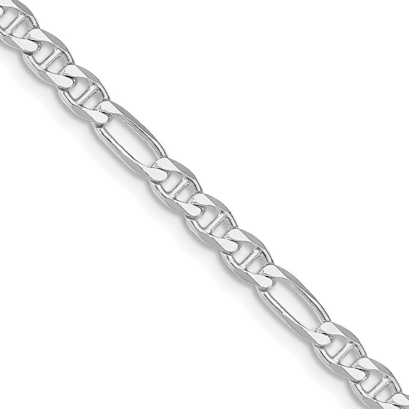 Sterlingsilber Rhodiniert 3.75mm Figaro Anker Halskette