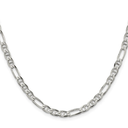 Sterlingsilber 4.5mm Figaro Anker Halskette