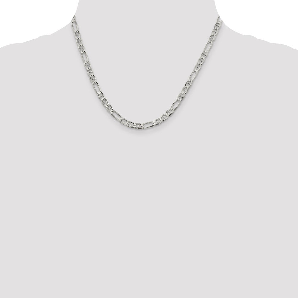 Sterlingsilber 4.5mm Figaro Anker Halskette