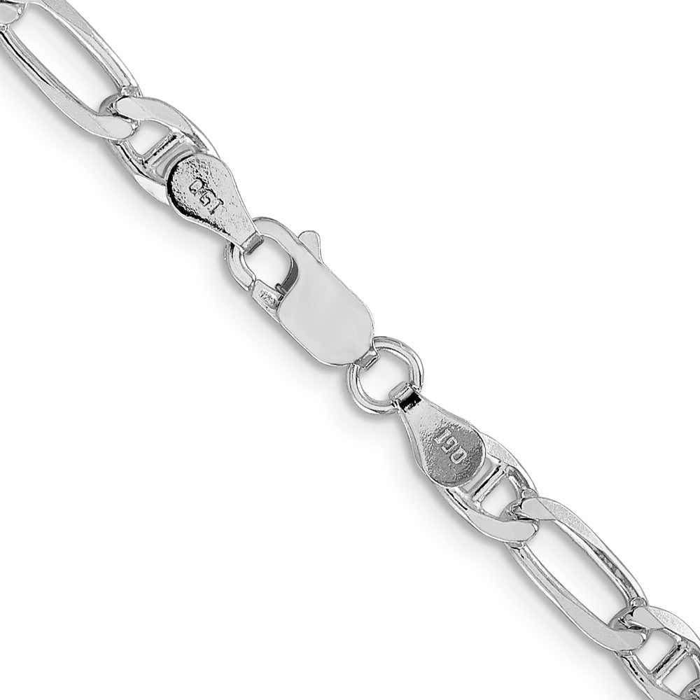 Sterlingsilber Rhodiniert 4.5mm Figaro Anker Halskette