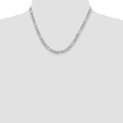 Sterlingsilber Rhodiniert 4.5mm Figaro Anker Halskette