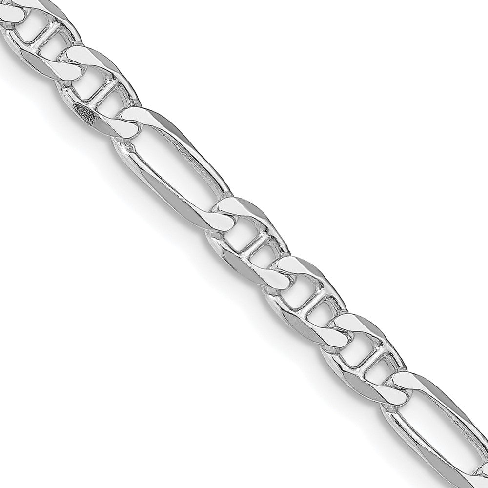 Sterlingsilber Rhodiniert 4.5mm Figaro Anker Halskette