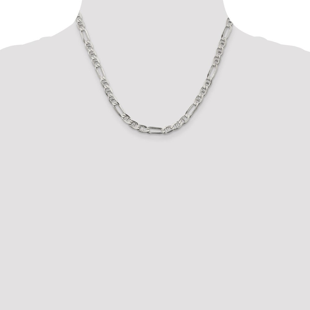 Sterlingsilber 5.5mm Figaro Anker Halskette