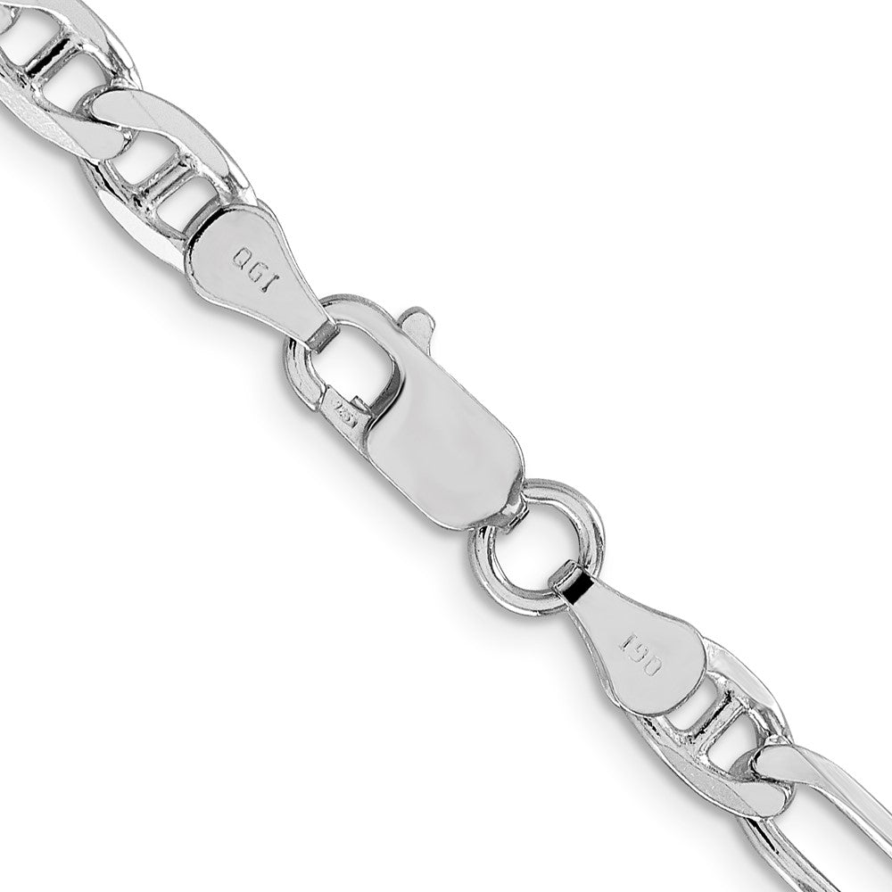 Sterlingsilber Rhodiniert 5.5mm Figaro Anker Halskette