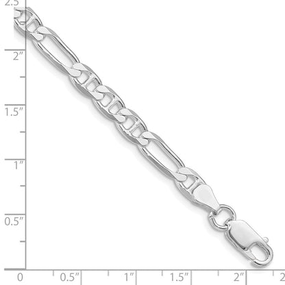 Sterlingsilber Rhodiniert 5.5mm Figaro Anker Gliederarmband
