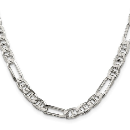 Sterlingsilber 6.5mm Figaro Anker Halskette