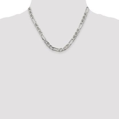 Sterlingsilber 6.5mm Figaro Anker Halskette