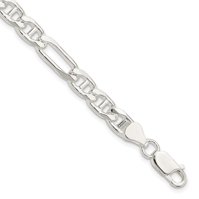 Sterlingsilber 6.5mm Figaro Anker Gliederarmband