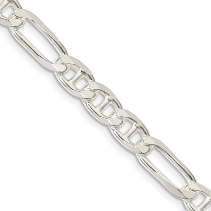Sterlingsilber 6.5mm Figaro Anker Halskette