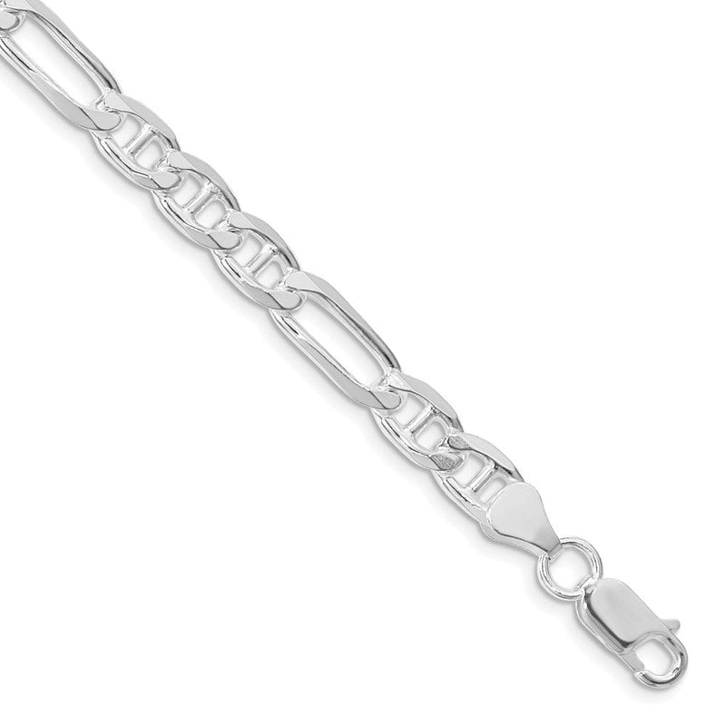 Sterlingsilber Rhodiniert 6.5mm Figaro Anker Gliederarmband